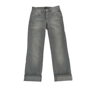 Cambio Gray Nuria Straight Leg Distressed Cuffed Hem Jeans Size 4 Women’s